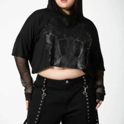 Ladies Killstar Dark Forces Crop Hoodie