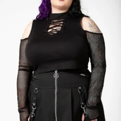 Ladies Killstar Dark Half Long Sleeve Top