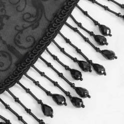 Ladies Devil Fashion Yara Velvet Embossed Mesh Top