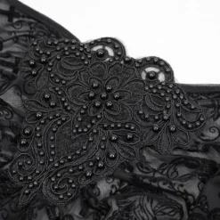 Ladies Devil Fashion Yara Velvet Embossed Mesh Top