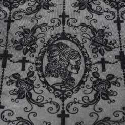 Ladies Devil Fashion Yara Velvet Embossed Mesh Top