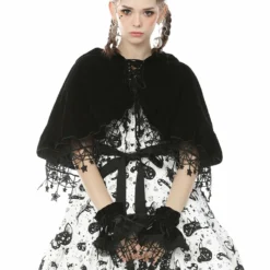Dark In Love Star Cat Velvet Hooded Cape Ladies