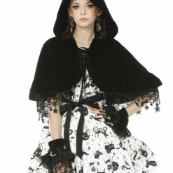 Dark In Love Star Cat Velvet Hooded Cape Ladies