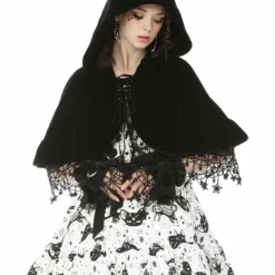 Dark In Love Star Cat Velvet Hooded Cape Ladies