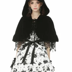 Dark In Love Star Cat Velvet Hooded Cape Ladies