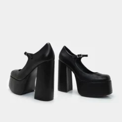 Koi Footwear Koi Darkbloom Black Platform Heels