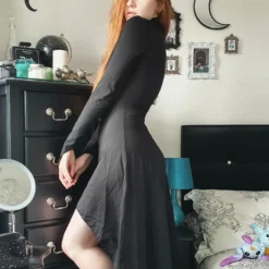 Ladies Necessary Evil Minerva High Low Gothic Dress