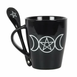 Homeware Gothic Gifts Triple Moon Mug And Spoon Set