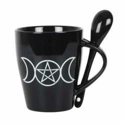 Homeware Gothic Gifts Triple Moon Mug And Spoon Set