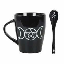 Homeware Gothic Gifts Triple Moon Mug And Spoon Set