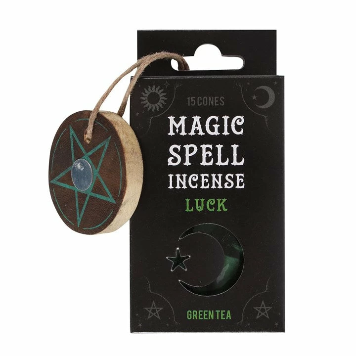 Gothic Gifts Green Tea 'Luck' Spell Incense Cones - Handcrafted Homeware for Positive Vibes 3 Gothic Gifts Green Tea 'Luck' Spell Incense Cones Homeware