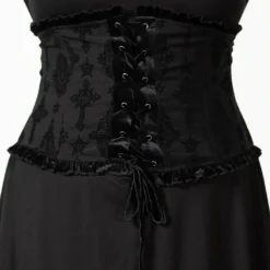 Plus Sizes Killstar Flix Flocked Waspie