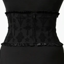 Plus Sizes Killstar Flix Flocked Waspie