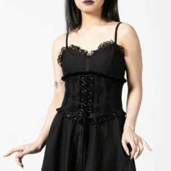 Plus Sizes Killstar Flix Flocked Waspie