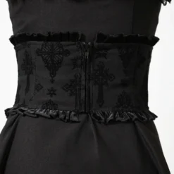 Plus Sizes Killstar Flix Flocked Waspie