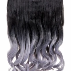 Gothic Attitude (Black/Lavender Grey) Curly Two Tone 20" Hair Extensions New Arrivals
