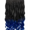 Gothic Attitude (Black/Blue) Curly Two Tone 20" Hair Extensions