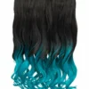 Gothic Attitude (Black/Turquoise) Curly Two Tone 18" Hair Extensions New Arrivals