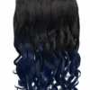 Gothic Attitude (Black/Dark Blue) Curly Two Tone 20" Hair Extensions