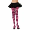 Gothic Attitude Black And Pink Striped Tights Accessories