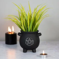 Gothic Gifts Pentacle Cauldron Plant Pot Homeware