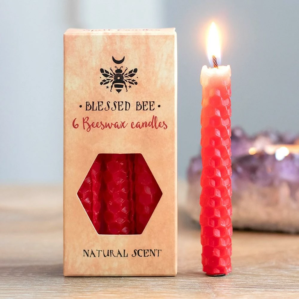 Gothic Gifts Red Beeswax Love Spell Candles - Unique Homeware Decor 3 Gothic Gifts Red Beeswax Love Spell Candles Homeware