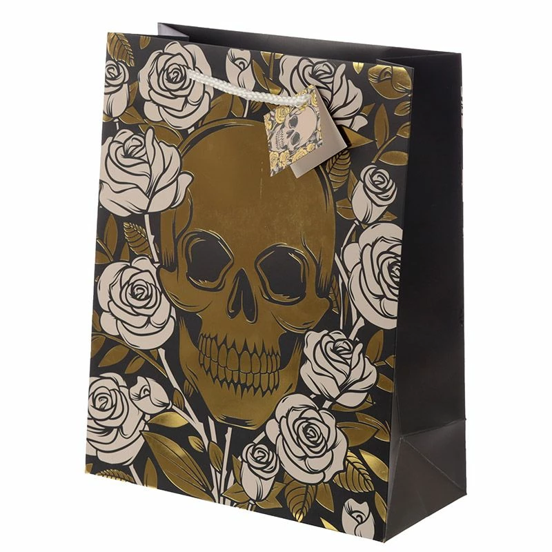 Gothic Gifts Large Skull & Roses Gift Bag - Unique Homeware Decor 4 Gothic Gifts Large Skull & Roses Gift Bag Homeware