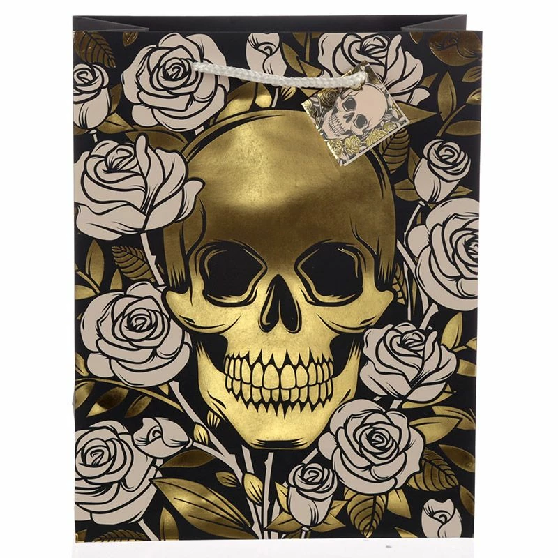 Gothic Gifts Large Skull & Roses Gift Bag - Unique Homeware Decor 5 Gothic Gifts Large Skull & Roses Gift Bag Homeware