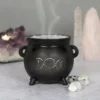 Gothic Gifts Triple Moon Cauldron Incense Cone Holder - Unique Homeware Decor 2 Gothic Gifts Triple Moon Cauldron Incense Cone Holder Homeware