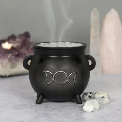 Gothic Gifts Triple Moon Cauldron Incense Cone Holder Homeware