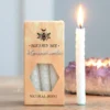 Gothic White Beeswax Happiness Spell Candles - Unique Homeware Gift 1 Homeware Gothic Gifts White Beeswax Happiness Spell Candles