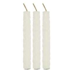 Homeware Gothic Gifts White Beeswax Happiness Spell Candles