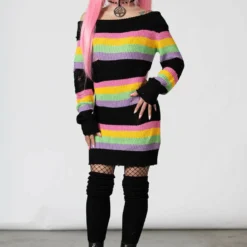 New Arrivals Killstar Good Vibes Knit Sweater Dress