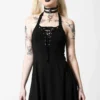 Killstar Gothica Halter Dress Ladies