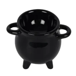 Homeware Gothic Gifts Cauldron Egg Cup With Broom Spoon