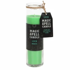 New Arrivals Gothic Gifts Green Tea 'Luck' Spell Tube Candle