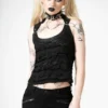 Killstar Hardy Lace Up Vest Top Ladies