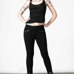 Killstar Hardy Lace Up Vest Top Ladies