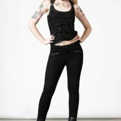 Killstar Hardy Lace Up Vest Top Ladies