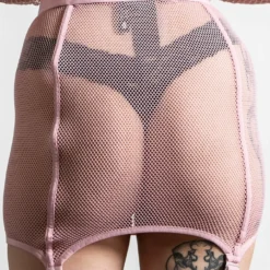 Killstar Heartbeats Fishnet Skirt Pastel Pink