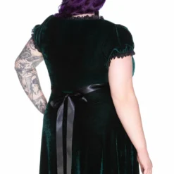 Killstar Heather Velvet Babydoll Dress Emerald