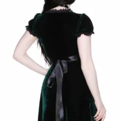 Killstar Heather Velvet Babydoll Dress Emerald