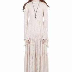 Killstar Hecate Lace Maxi Dress Ivory Ladies