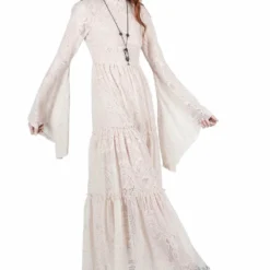Killstar Hecate Lace Maxi Dress Ivory Ladies