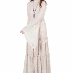 Killstar Hecate Lace Maxi Dress Ivory Ladies