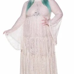 Killstar Hecate Lace Maxi Dress Ivory Ladies