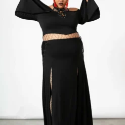 Killstar Hellverina Split Maxi Skirt