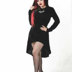 Ladies Necessary Evil Hekate Velvet Hoodie With Pockets