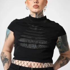 Killstar Hettie Slashed Crop Top