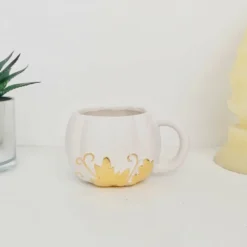 New Arrivals Weird & Wonderful Ceramics White And Gold Pumpkin Mug